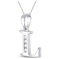 thumbnail image 2 of 10kt White Gold Womens Round Diamond L Initial Letter Pendant 1/20 Cttw, 2 of 2