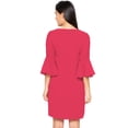 thumbnail image 3 of eloria Women's Midi Dress Bell Sleeve Key Hole Tie Neck Summer Dress Size: L | Color: Pink, 3 of 6