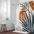 thumbnail image 5 of Bohemian Abstract Sun Plant Fabric Shower Curtain Vintage Style Washable Shower Curtains for Bathroom, Waterproof Bath Curtain with Hooks Home Decor 36x72in, 5 of 8