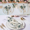 thumbnail image 3 of Watercolor Flowers Cloth Napkins, Green Floral Leaves Retro Rustic Beige Washable and Reusable Dinner Napkins Set of 4, Table Napkin for Kitchen Party Birthday Wedding Hotel Housewarming 20"x20", 3 of 9
