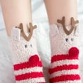 thumbnail image 3 of Brown Socks 6 Pairs Of Christmas Coral Fleece Three-dimensional Home Socks, 3 of 5