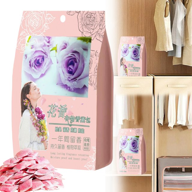 AKEGAMN Liquidation! Sac Naturel à Motif Floral de Roses pour Rangement de Vêtements, Garde-Robes et Tiroirs Formule à Base de Plantes Parfum Longue Durée (1) Éliminateur d'Odeurs : Ces Odeurs Efficacement Non Désirées, Neutralisant les Odeurs