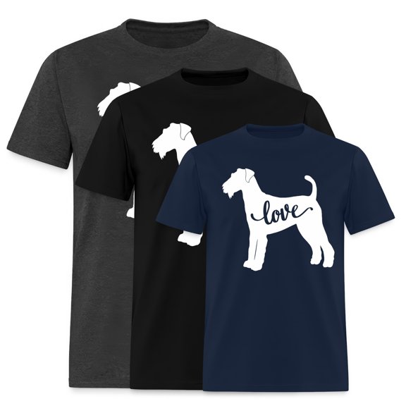 EcoLoom Airedale Terrier Dog Love Short Sleeve Unisex T Shirt Black-L