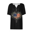 thumbnail image 5 of LPZOOGU Womens American Flag Shirt Patriotic T-Shirt USA Flag Tee 4th of July Tees Vintage V Neck Shirt Summer Short Sleeve Tops, 5 of 6