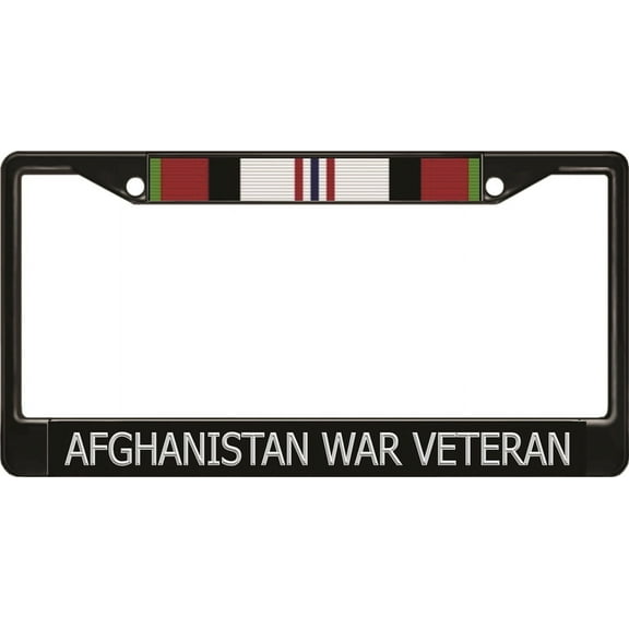 Afghanistan War Veteran Black License Plate Frame