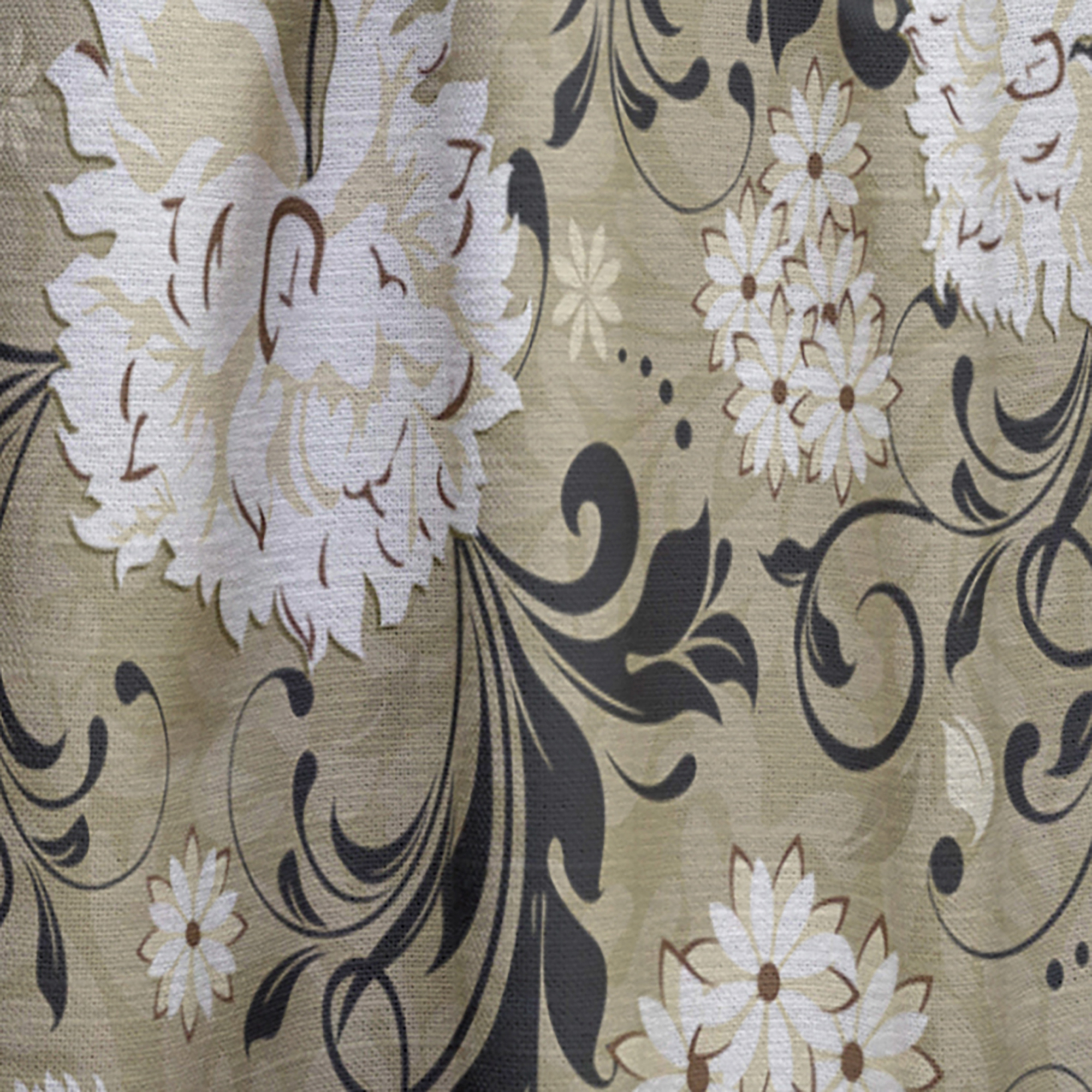 Designart 'Abstract Retro Florals' Mid-Century Modern Curtain Panel