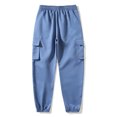 thumbnail image 6 of Plus Size Men's Cargo Pants Casual Loose Fit Nylon Spandex Blend, Trousers Joggers, Elastic Waist Drawstring Straight Leg, Quick Dry Breathable Lightweight, Outdoor Hiking, 6 of 9