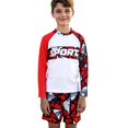 thumbnail image 5 of Gelikeya Boy Swim Set Size 8-9 Swim Trunks with Compression Liner Short/long Sleeve Kids' Swimwear (Child, D12 Red, 8-9 Years), 5 of 7