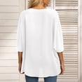 thumbnail image 2 of Women's V Neck Chiffon Blouses Batwing Short Sleeve Boho Embroidered Summer Casual Oversized Tops Shirts, 2 of 8