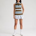 thumbnail image 5 of Womens Golf Shirt Sleeveless Tennis Shirt Collared Zip Up Printed Resort Golf Top, Quick Dry Polyester Athletic Tank Tops Blue M, 5 of 7