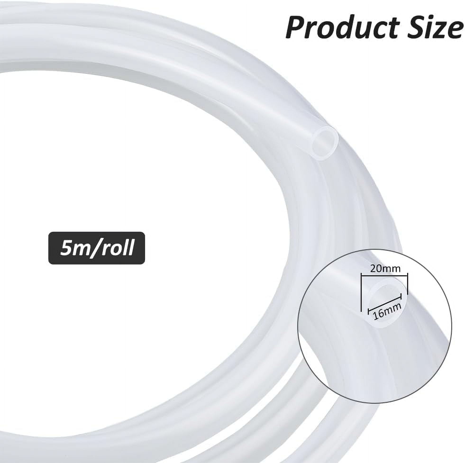 16ft/5m Flexible Tubing for DIY Artificial Flowers 16mm Wide Flower Bouquets Tubes Clear Floral Stems Roll for DIY Bundling Artificial Flower Stems