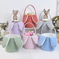 thumbnail image 3 of Easter Bunny Basket Bags with Rabbit Ears, Cute Easter Buckets for Egg Hunts, Candy Storage, and Decorations, Reusable Tote for Kids & Adults, 3 of 6
