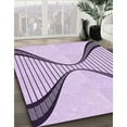 thumbnail image 2 of Ahgly Company Indoor Rectangle Patterned Purple Flower Purple Area Rugs, 8' x 10', 2 of 6