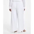 thumbnail image 2 of Nina Parker Womens Textured Pull-on Casual Trouser Pants, Off-White, Plus Size, 4X, 2 of 4
