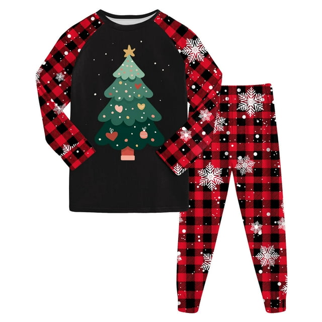 Huesdet Costume pour Garçons et Filles Tout-Petits Pantalon Long Manches Longues Col Rond Imprimé 3D (3-4 Ans, Rouge)