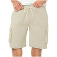 thumbnail image 7 of Elvqul Pull On Shorts for Men Print Beige Summer Big and Tall Mens Shorts, 7 of 7