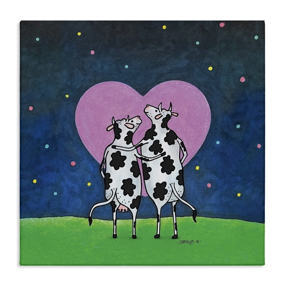 Stupell Industries Loving Significant Udder Romantic Painting Wrapped Canvas Canvas Art Print Wall Art, 17 x 17