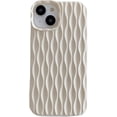 thumbnail image 6 of Water Ripple Pattern for iPhone 13 Case for iPhone 14 Case,Soft Slim Silicone Water Ripple Pattern iPhone 13 / iPhone 14 Phone Case, Beige, 6 of 6