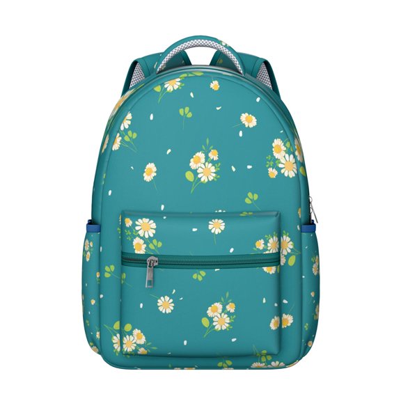 "Sunflower & Wildflower Backpack for Women - Large Capacity College Backpack, Water-Resistant, Trendy Floral Pattern, Comfortable Carry"