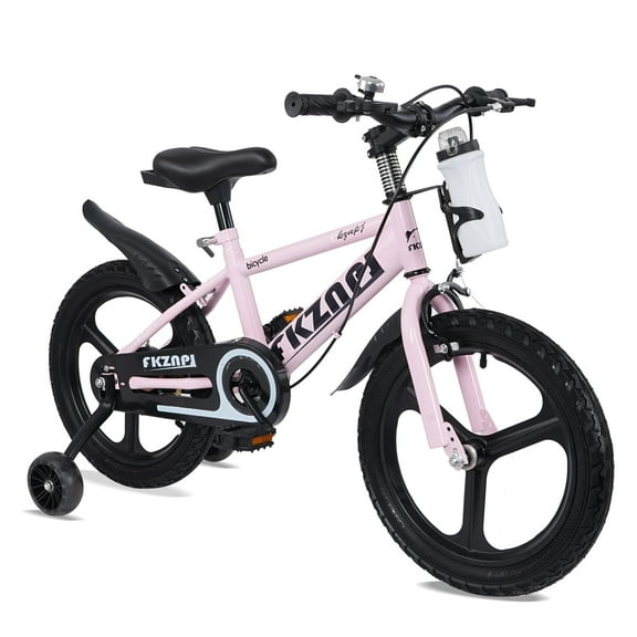 Kids Bike 16 Inch – High Carbon Steel Frame, Magnesium Alloy Wheels, Training Wheels with Night Glow, Adjustable Seat, Water Bottle – Girls & Boys Bicycle Ages 3-9, Toddler Bike