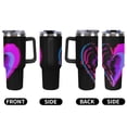 thumbnail image 5 of 40 oz Insulated Tumbler with Handle, Leak-Proof Straw Lid, Stainless Steel Travel Mug for Car & Road Trips - Glitch Heart RGB, 5 of 6
