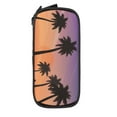 thumbnail image 2 of XMXY Beach Nature Coconut Trees Large Capacity Pencil Case, Portable Pencil Bags with Compartments Zipper Black, 2 of 7