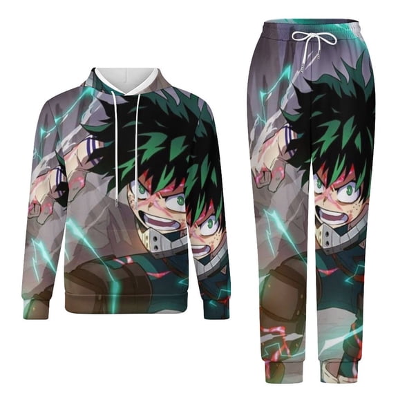 My Hero Academia Unisex Adult Sweatsuits Hoodie & Sweatpants Long Sleeve Hooded Sweatshirt Matching Joggers Tracksuit Sets 2XS