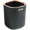 thumbnail image 1 of Papelera decorativa con textura negra mate y vetas doradas para realzar la decoración de tu dormitorio y baño, 1 of 6
