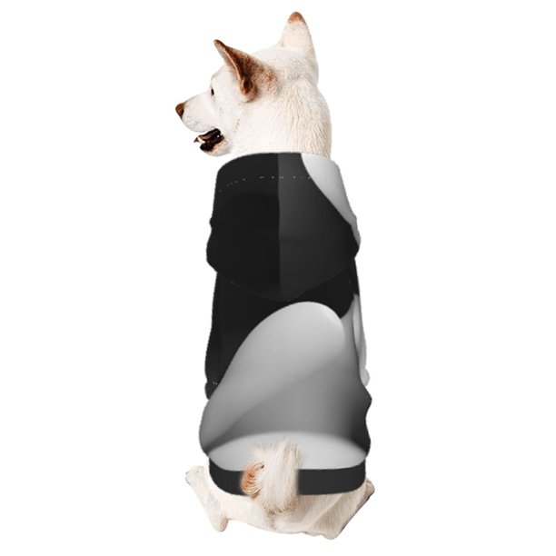 Fotbe Black White Fluid Sculpture Sudadera con Estampado para Perros Pequeños – Suéter con Capucha para Mascotas, Tela Suave de Forro Polar con Bolsillo-Small