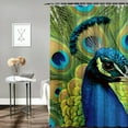 thumbnail image 2 of BCIIG Peacock Feathers Bathroom Decor Set with Hooks, Colorful Luxurious Graphic Print Polyester Fabric Shower Curtain Set, Chic Modern Design 36x72, 2 of 7