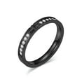thumbnail image 7 of Rose Gold/Silver/Gold Stainless Steel CZ Band 3mm Men/Women Cross Ring Size 6-11, 7 of 7