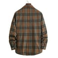 thumbnail image 6 of QUINDOS Mens Shirts,Men Fall And Winter Fashion Casual Plaid Loose Youth Long Sleeve Coat Comfy Work T-shirt, 6 of 7