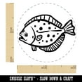 thumbnail image 2 of Flounder Halibut Flat Spotted Fish Self-Inking Rubber Stamp Ink Stamper - Orange Ink - Mini 1/2 Inch, 2 of 7