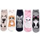 thumbnail image 1 of Precioso estampado animal para mujer, 5 pares de calcetines informales para perros y gatos, 1 of 5