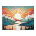 thumbnail image 5 of Fenyluxe  Boho Sun Tapestry Bohemian Mountain Tapestry for Bedroom Aesthetic Sunset Tapestries Forest Tree Tapestry Nature Tapestry Wall Hanging for Living Room Classroom 40x30inch, 5 of 6