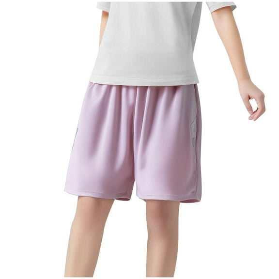 Mlzmgr Lightweight Shorts for Kid Ice Silk Quick Drying Atheltic Casual Shorts with Pockets 6-16 Years