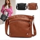 thumbnail image 3 of Retro PU Leather Shoulder Bag Lightweight Waterproof Cross-body Handbag for Business, 3 of 5