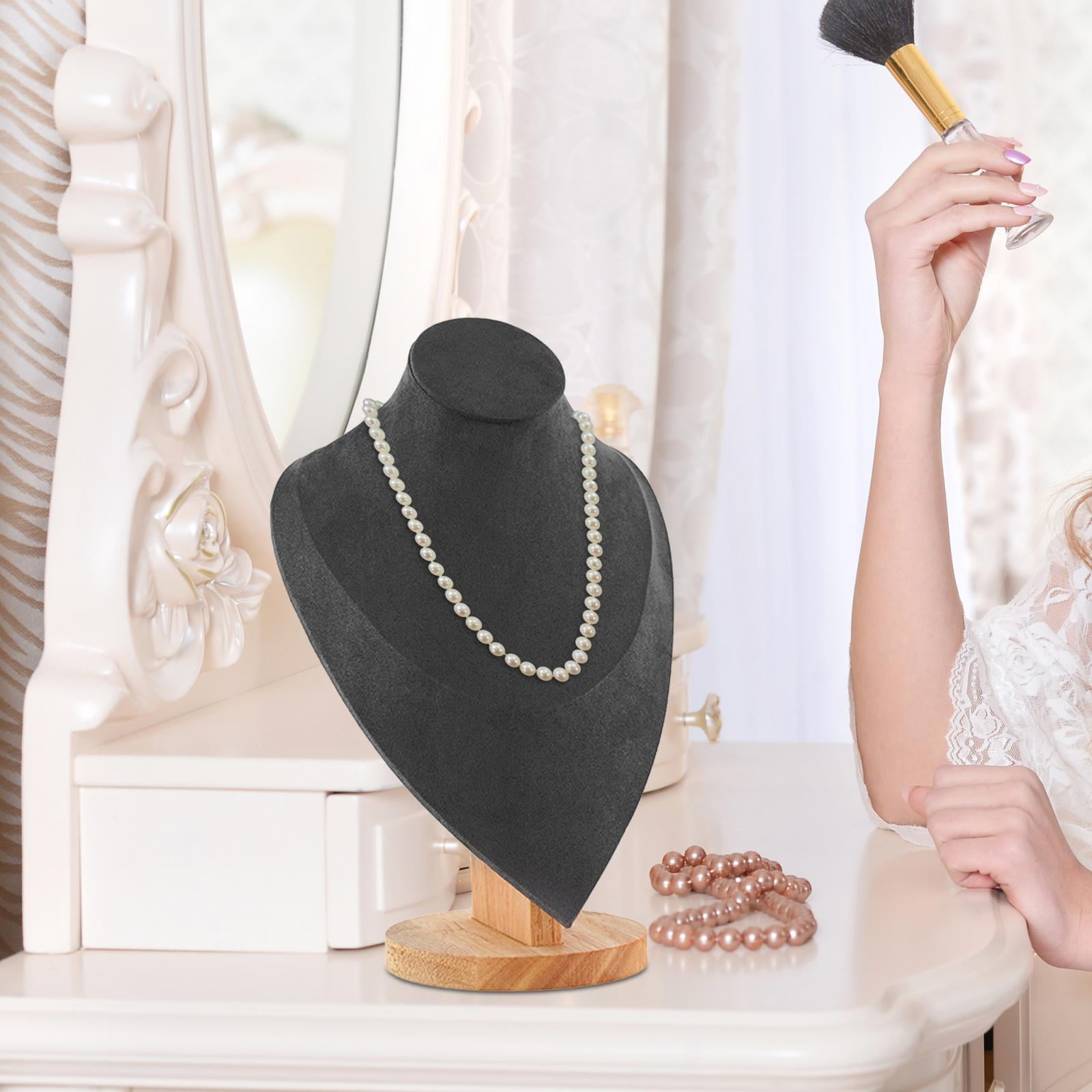 Jewelry Display Mannequin Bust Chain Bust Stand Scratchproof with Base Model Necklace Display Stand for Retail Stores Dresser 12.6x18x28cm