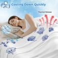 thumbnail image 3 of Blue Spring Floral Cooling Blanket, Lightweight Breathable Summer Throw Blanket with Double Sided Cold Effect, Summer Flowers Botanical Picnic Beach Blankets Bed Sheet for Hot Sleepers 30"x40", 3 of 8