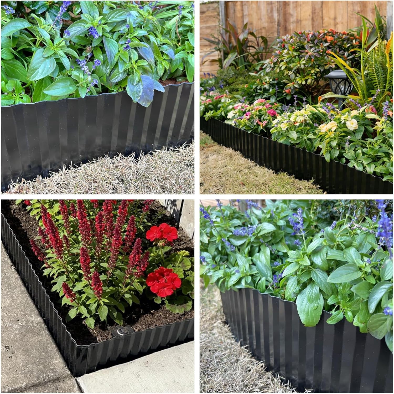 Tramull Corrugated Garden Edging Border,10" x 60' Landscape Paver Edging, Tall Landscape Edging, Fence for Garden, Flower Bed, Lawn and Landscape Edging (Black)