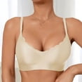 thumbnail image 2 of Kvture Scalloped Satin Bras for Women Comfort Adjustable Strap No Underwire Full Coverage Everyday Bra White Bra S, 2 of 5