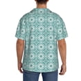 thumbnail image 3 of Yiaed Blue Print Print Mens Casual Wrinkle Free Shirts Short Sleeve Button Down Summer Stretch Dress Shirt-Medium, 3 of 5