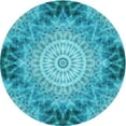 thumbnail image 1 of Ahgly Company Machine Washable Indoor Round Transitional Bright Turquoise Blue Area Rugs, 7' Round, 1 of 7