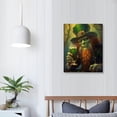thumbnail image 4 of Nawypu Irish Leprechaun Drinking Beer Canvas Wall Art St Patrick's Day Painting Canvas Aesthetic Wall Art Living Room Bedroom Picture Artwork, 4 of 5