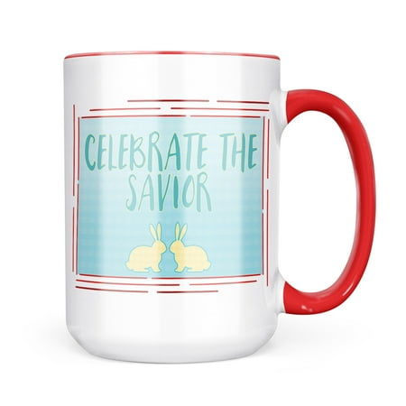

Neonblond Celebrate the Savior Gingham Rabbit Pair Mug gift for Coffee Tea lovers