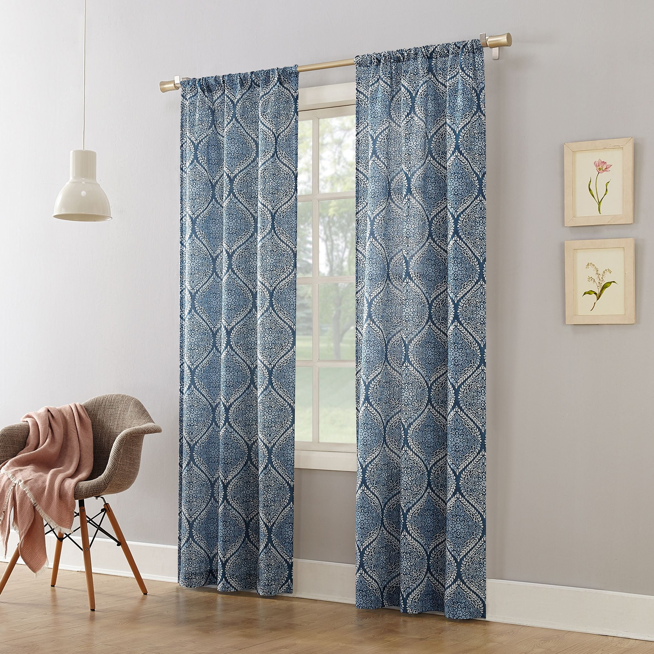 Mainstays Textured Solid Curtain Single Panel