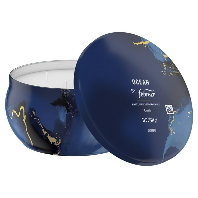 Febreze Scented Candle Ocean Scent 11 oz 4-Wick Candle for Home