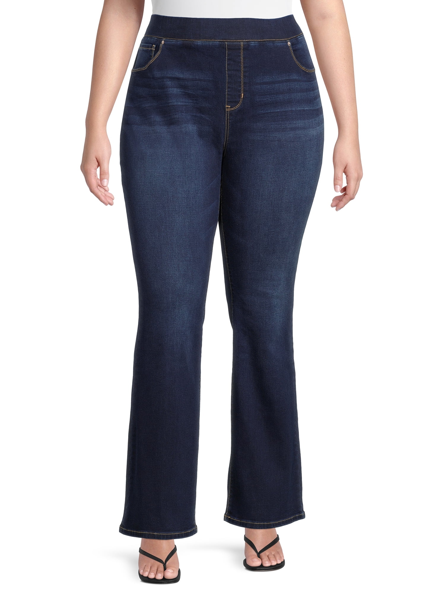Terra & Sky Women's Plus Size Pull-On Bootcut Jeans - Walmart.com