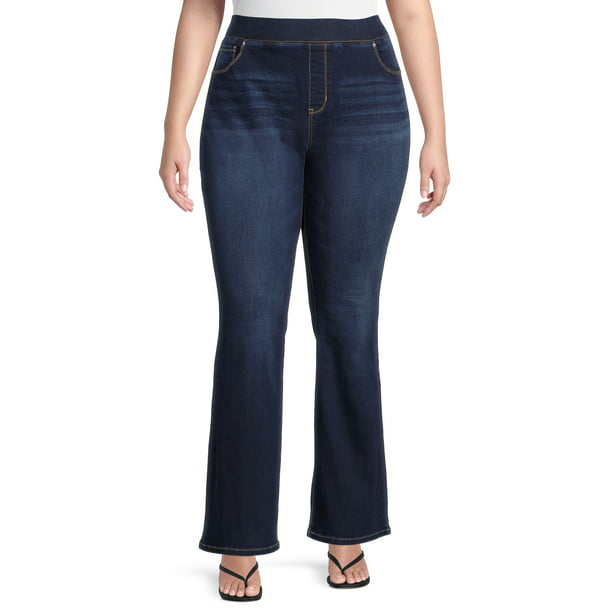 Terra & Sky Women's Plus Size Pull-On Bootcut Jeans - Walmart.com