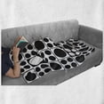 thumbnail image 5 of Geometric Soft Flannel Fleece Throw Blanket, Pattern of Big and Smaller Monotone Circles Futuristic Graphics, Cozy Plush for Indoor and Outdoor Use, 50" x 60", Charcoal Grey and White, by Ambesonne, 5 of 5